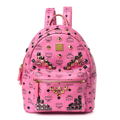 MCM Visetos Studded Small Stark M Backpack Pink 1 of 10