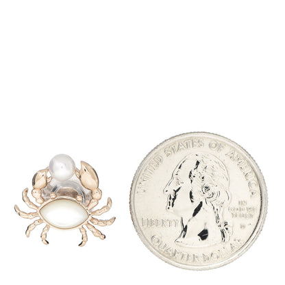 Mikimoto 18K Rose Gold Akoya Pearl Mother of Pearl Crab Pin Brooch 2 of 4