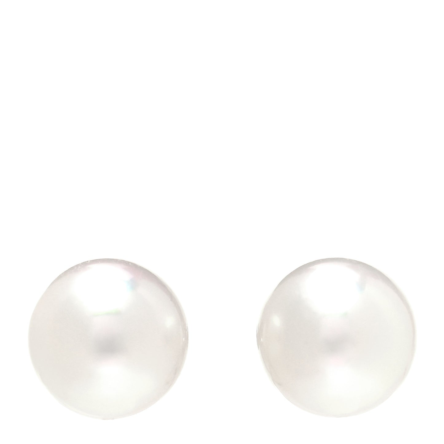 18K White Gold Akoya Pearl 8mm Screw Back Earrings