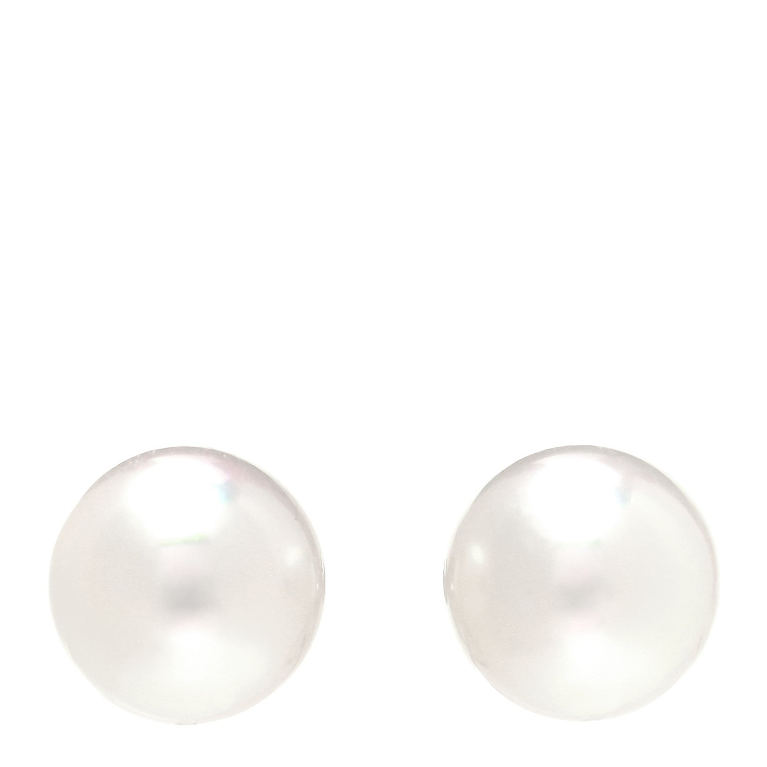 Mikimoto 18K White Gold Akoya Pearl 8mm Screw Back Earrings 1 of 5