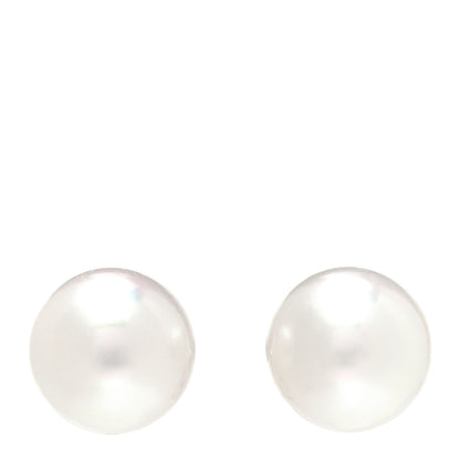 Mikimoto 18K White Gold Akoya Pearl 8mm Screw Back Earrings 1 of 5