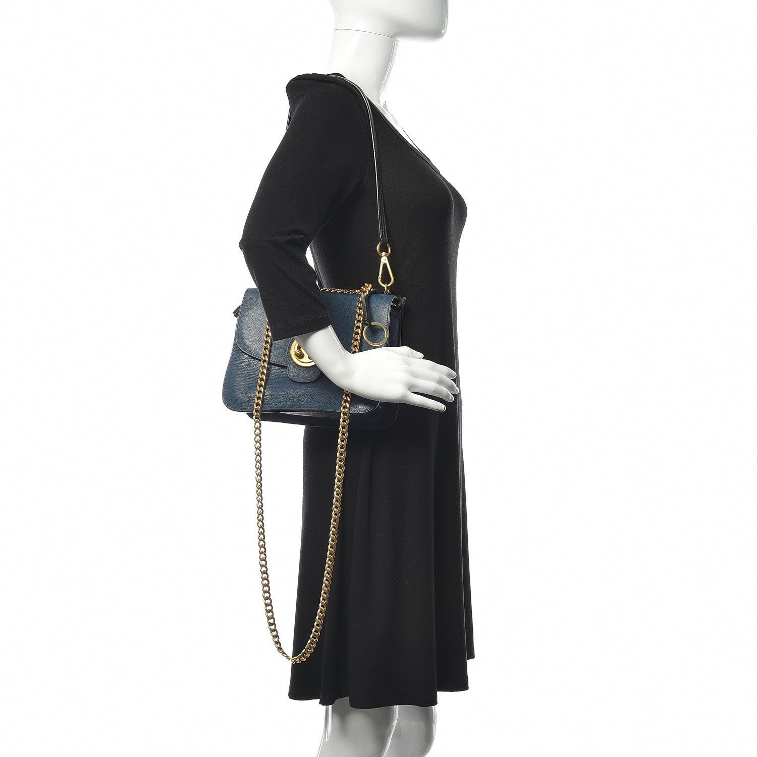 Chloe Goatskin Medium Mily Shoulder Bag Denim Blue 3 of 12