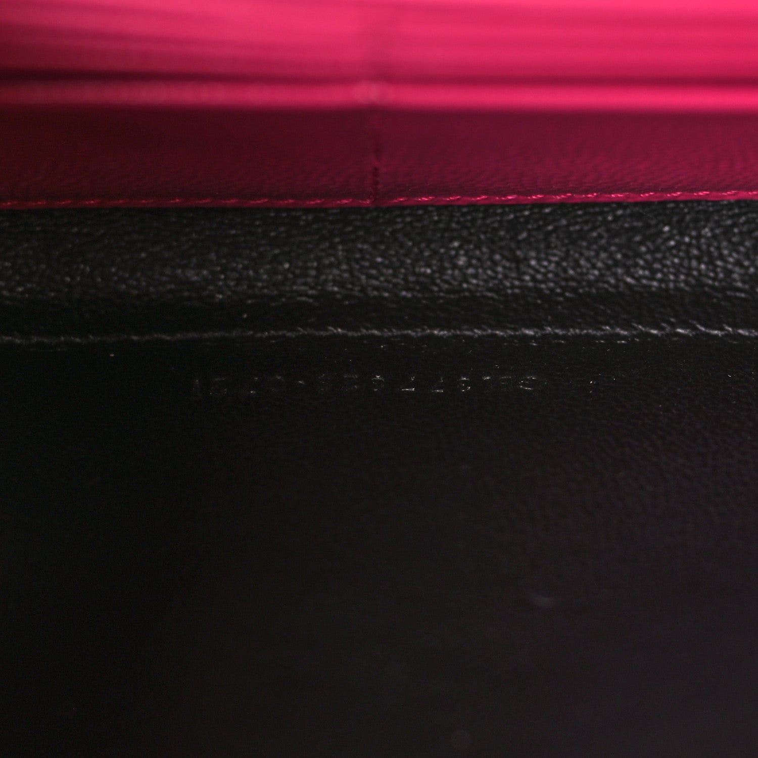 Saint Laurent Grain De Poudre Matelasse Chevron Monogram Chain Wallet Lipstick Fuchsia 7 of 9