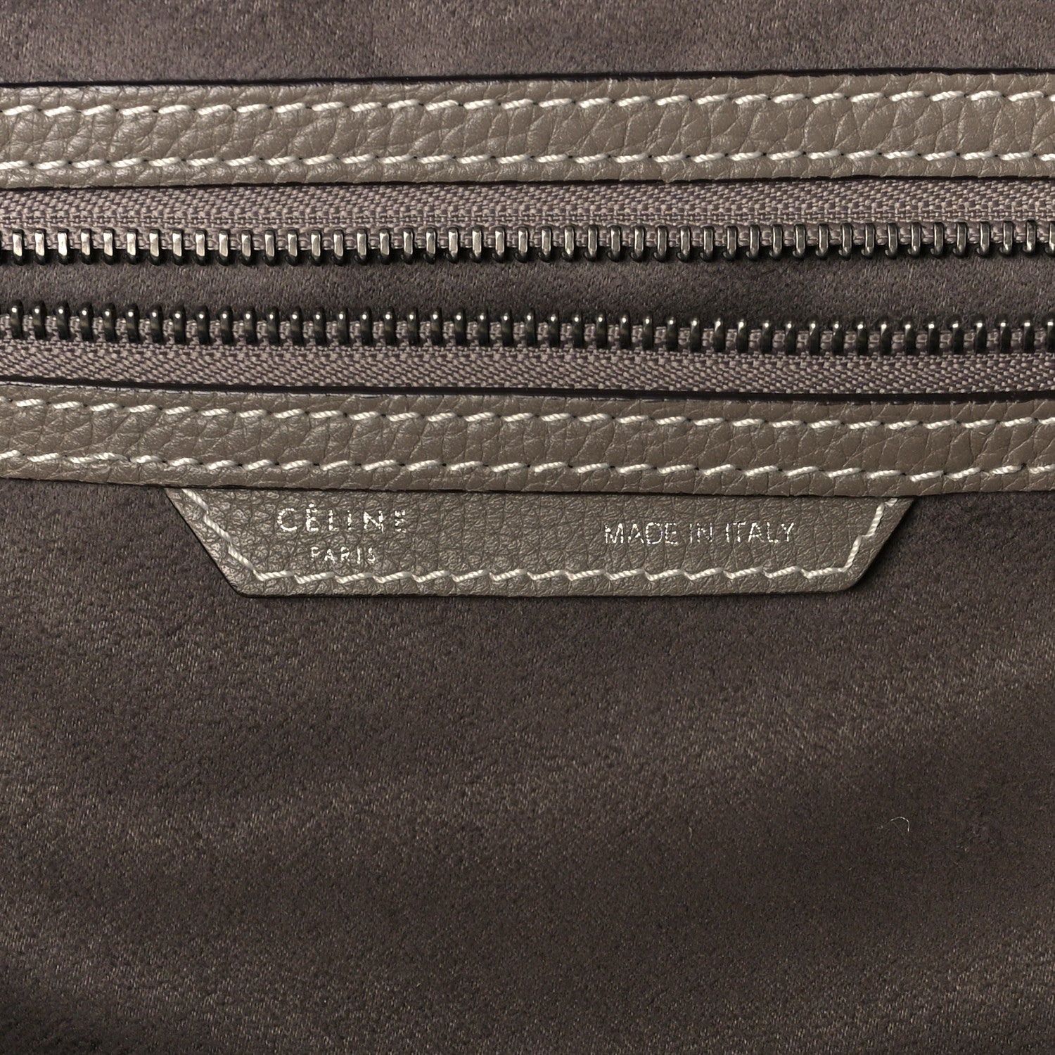 Celine Drummed Calfskin Mini Luggage Bag Souris 5 of 11