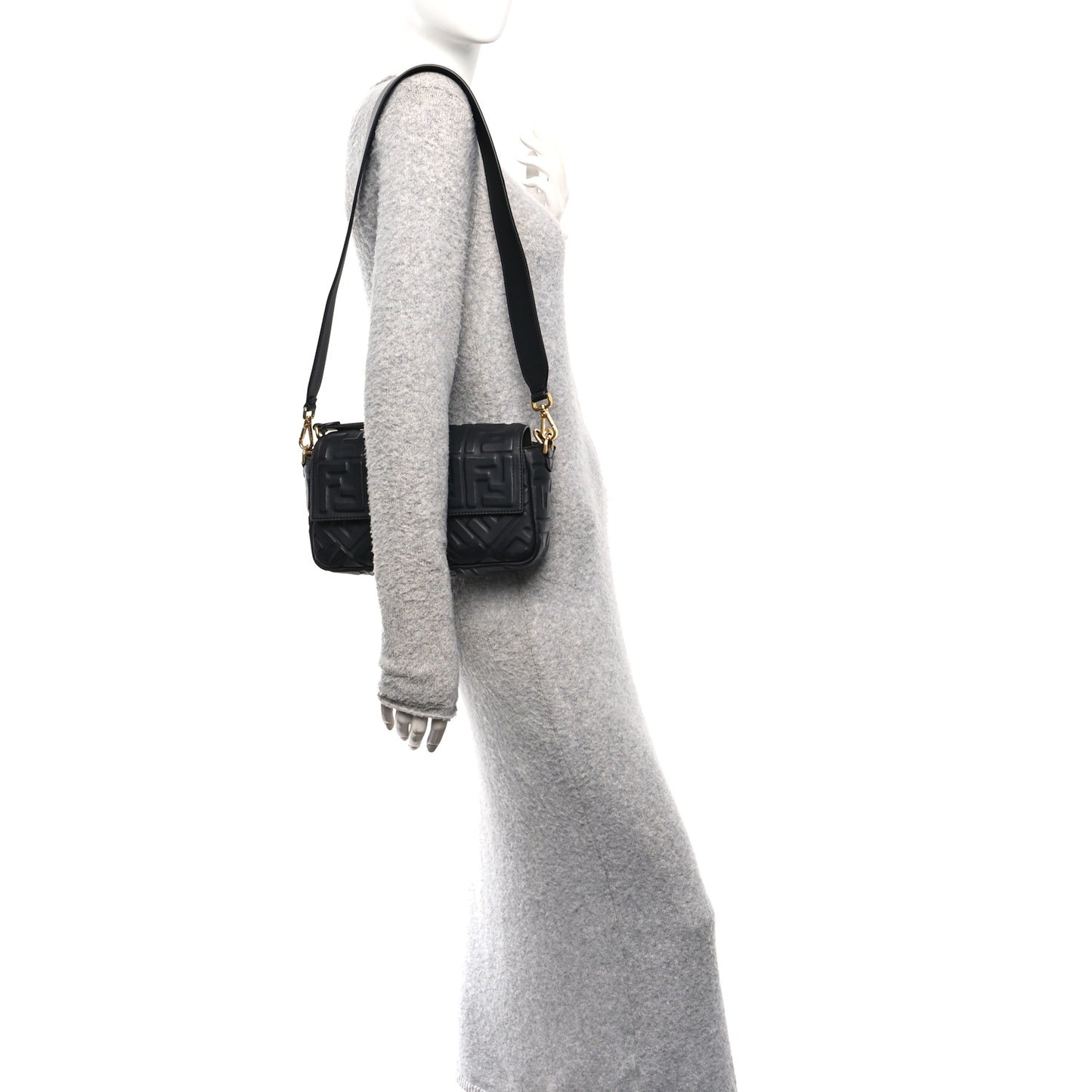 Nappa FF 1974 Embossed Baguette Black