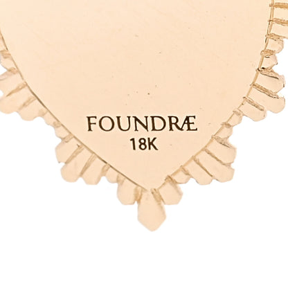 Foundrae 18K Yellow Gold Diamond Initial T Miniature Heart Medallion Pendant 3 of 3