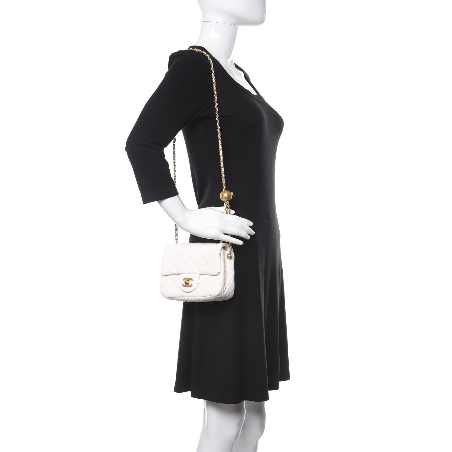 Chanel Lambskin Quilted Mini Pearl Crush Flap White 2 of 9