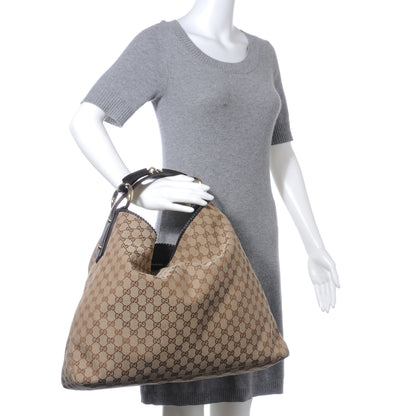 Gucci Monogram Large Horsebit Chain Hobo Ebony 2 of 9