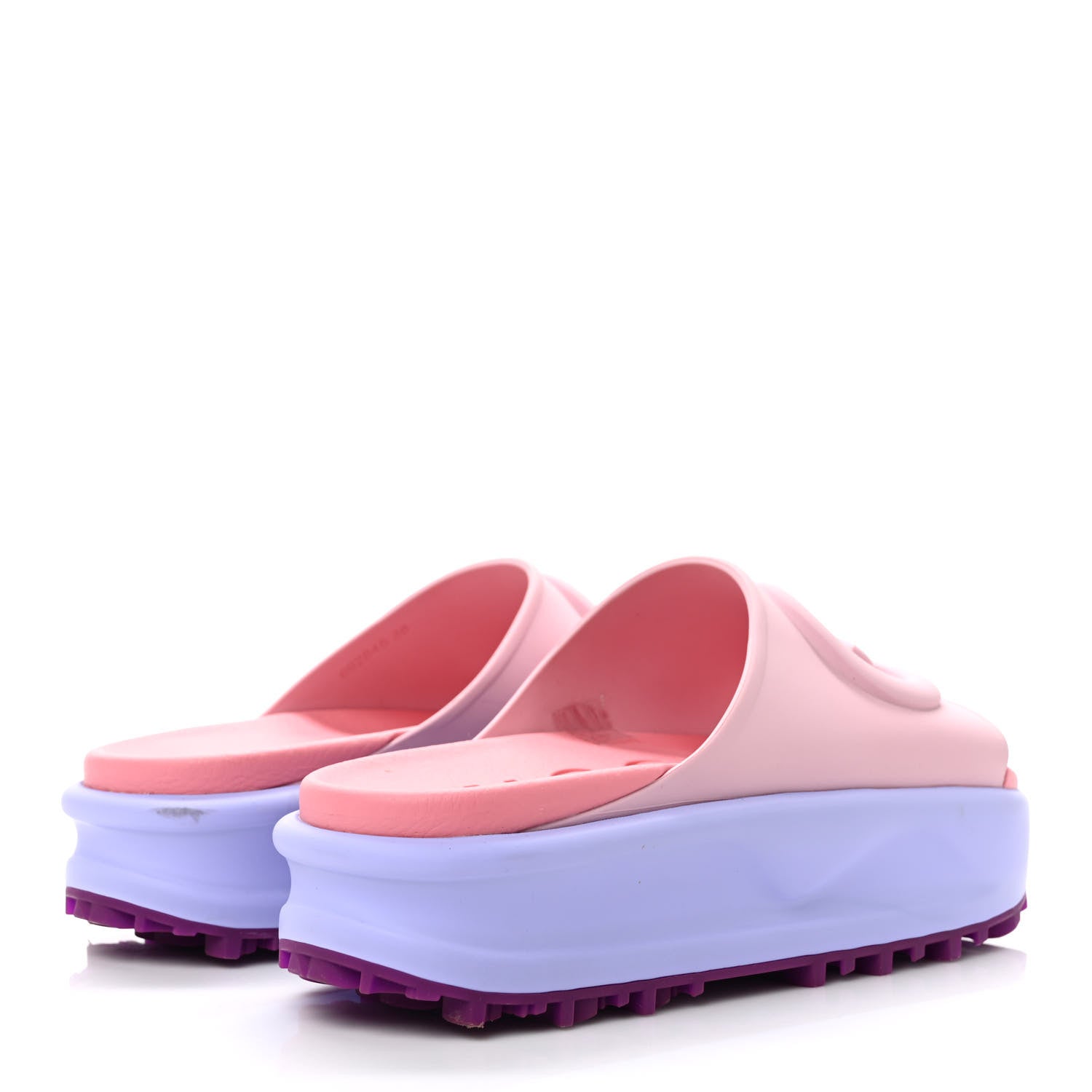 Gucci Soft Rubber Womens Interlocking G Platform 42mm Slide Sandals 38 Sugar Pink 4 of 9