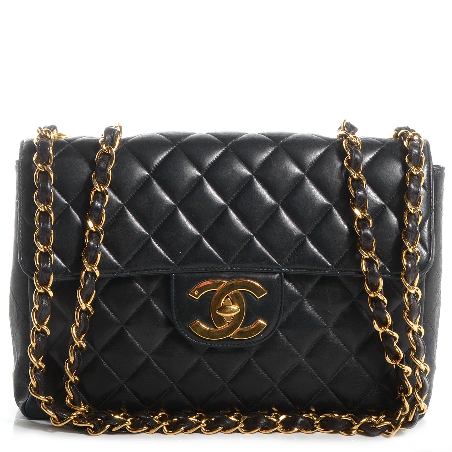 Lambskin Jumbo Flap Black