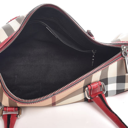 Burberry House Check Studded Satchel Red 5 of 9