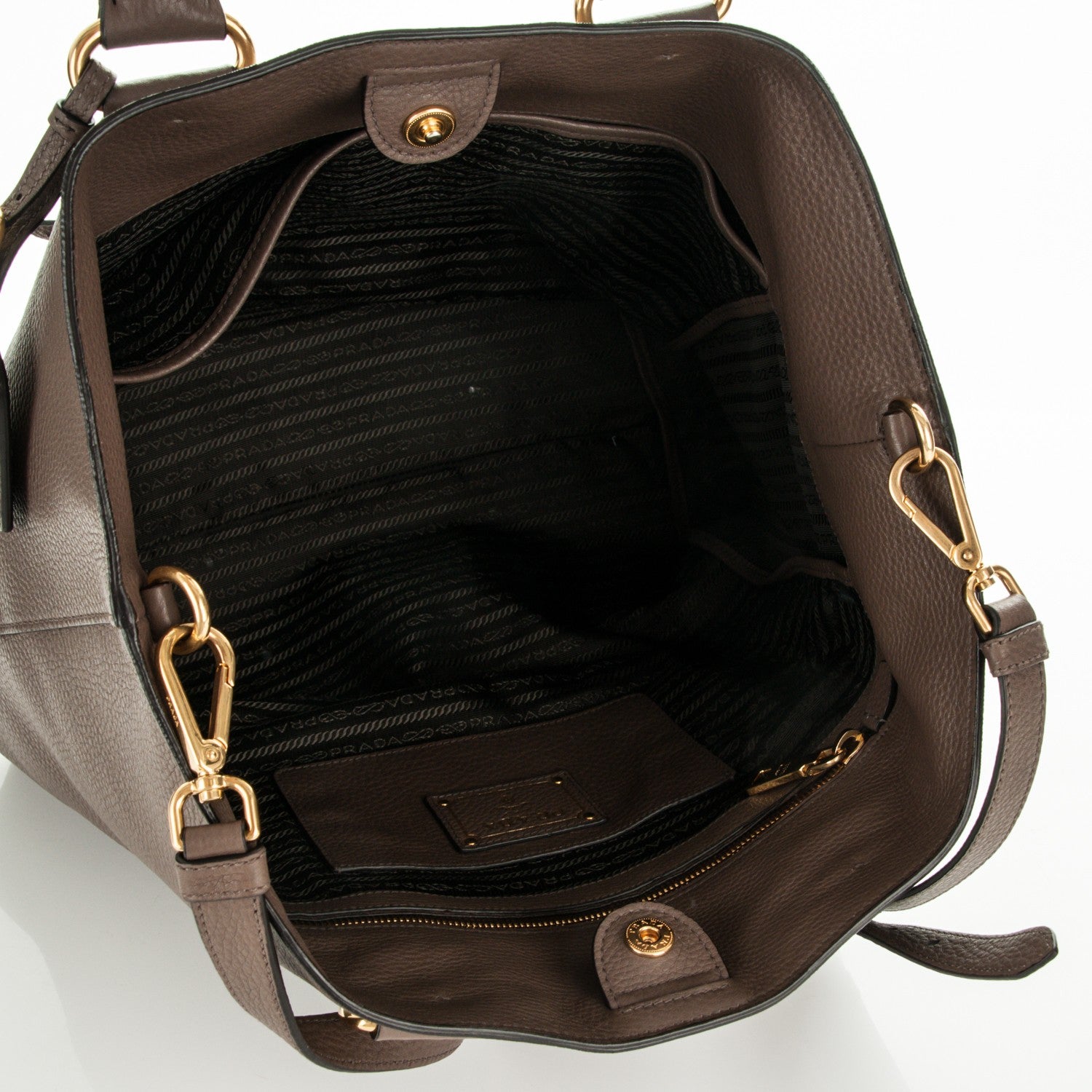 Prada Vitello Daino Shopping Tote Bambu 5 of 8