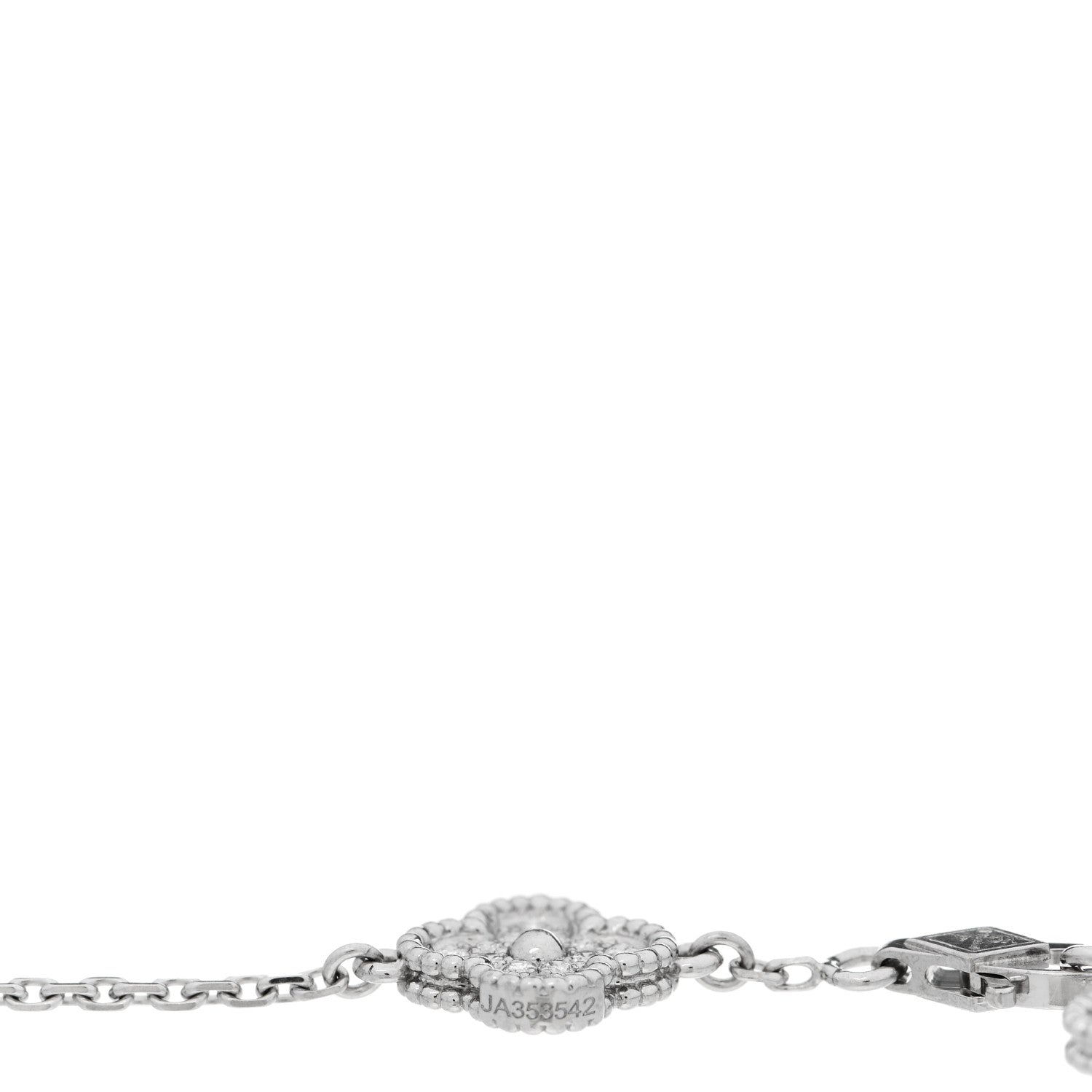Van Cleef & Arpels 18K White Gold Diamond 6 Motifs Sweet Alhambra Bracelet 4 of 5