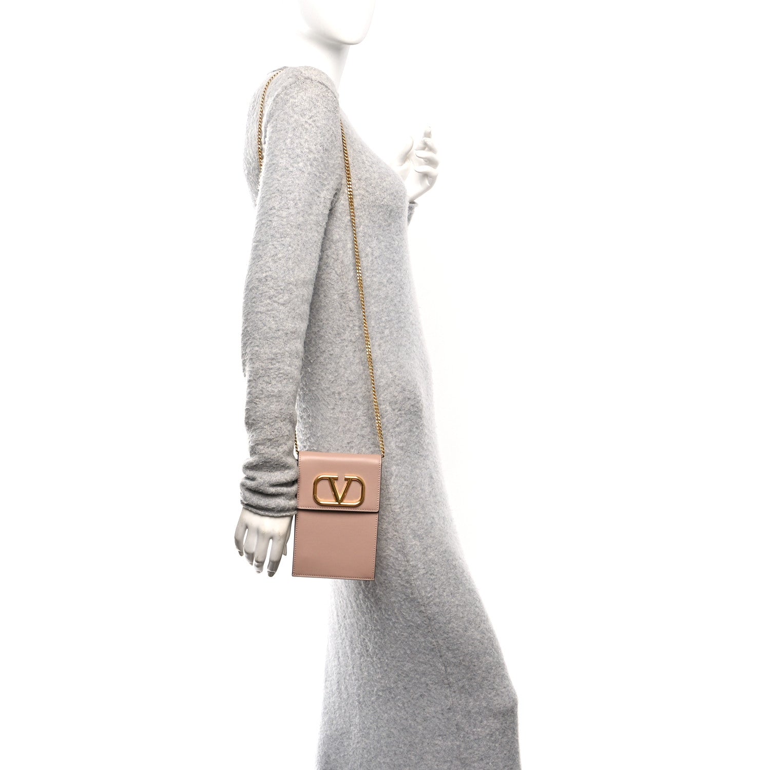 Valentino Garavani Calfskin Vlogo Phone Pouch Poudre 3 of 13