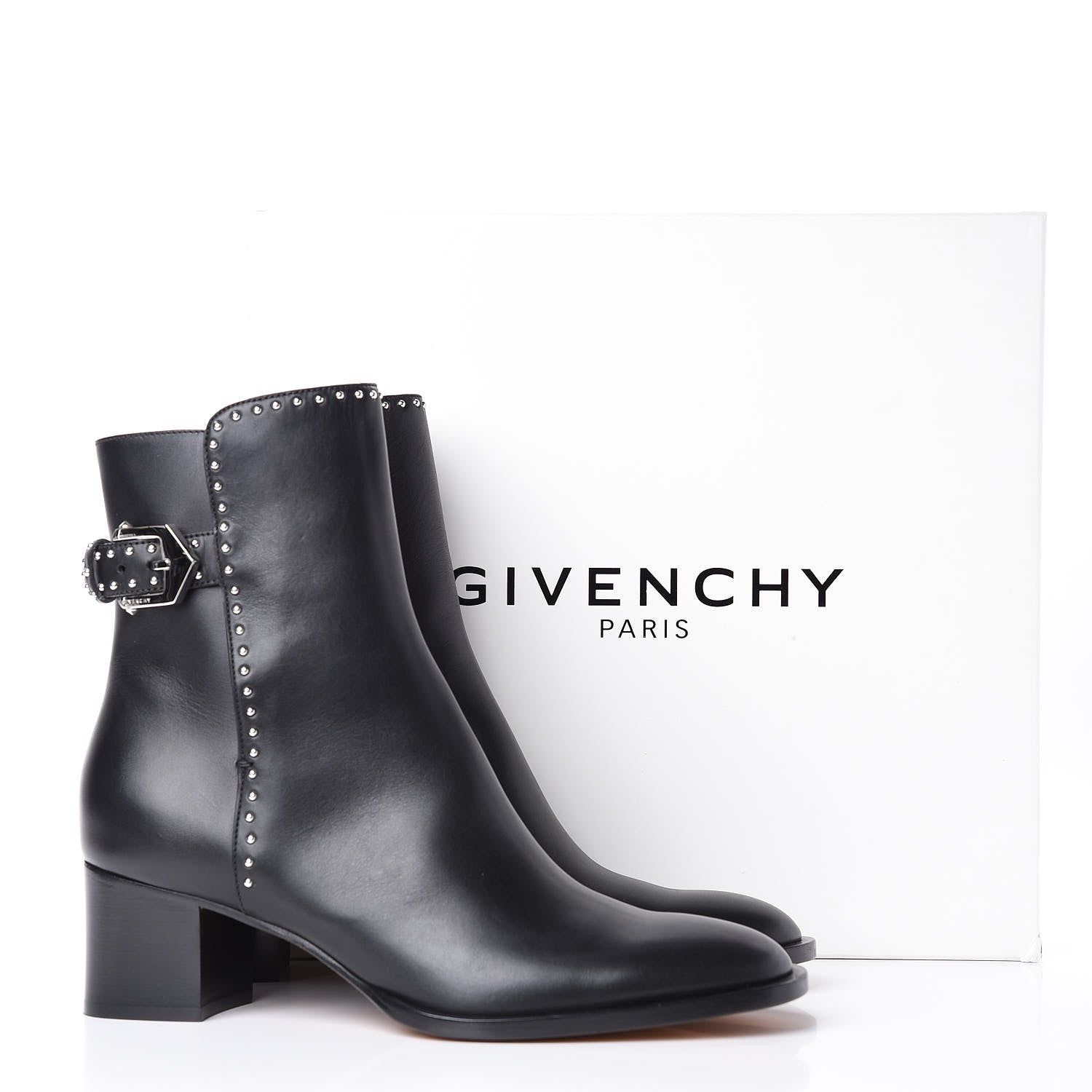 Givenchy Smooth Calfskin Elegant Studded Ankle Boots 40 Black 11 of 11