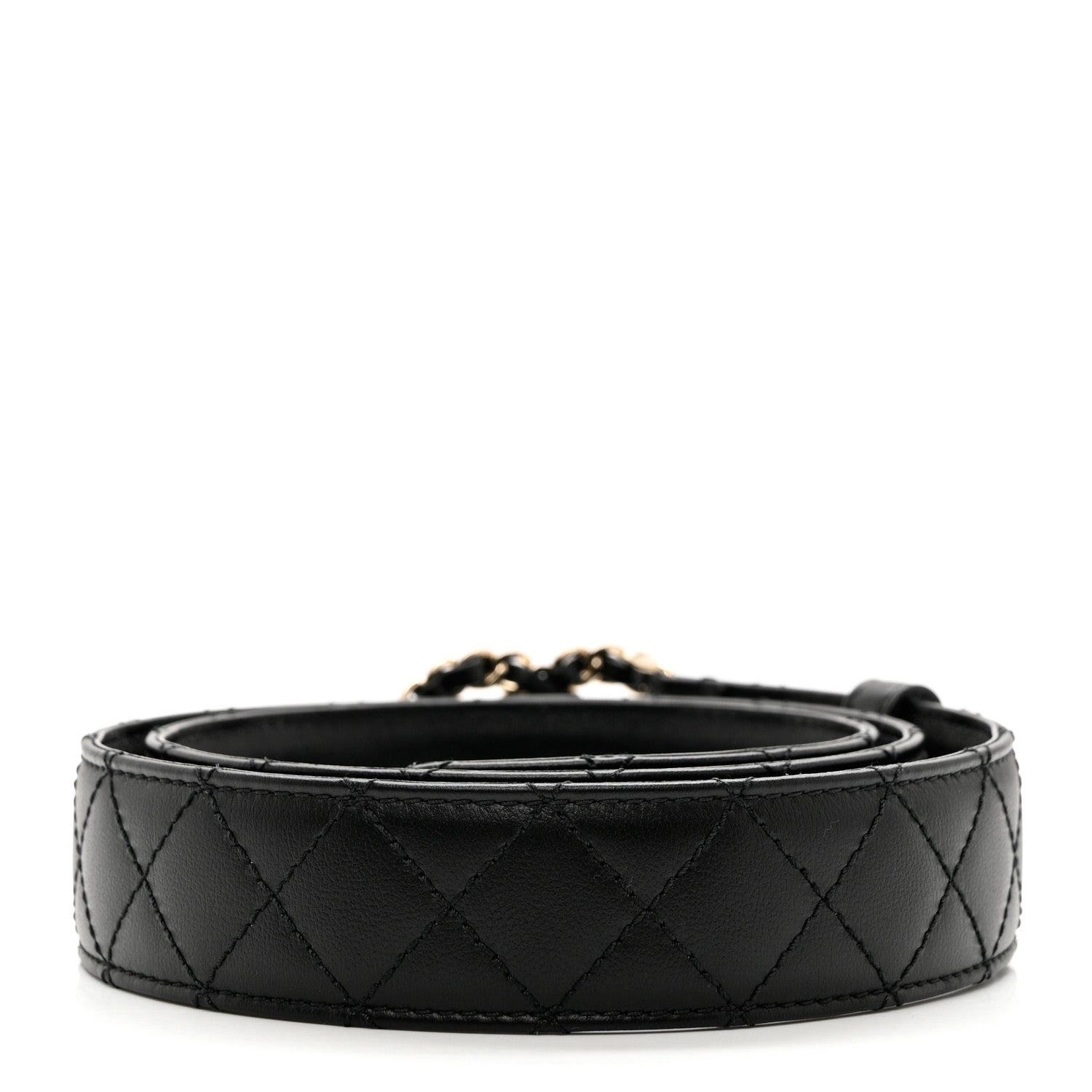 Chanel Calfskin Quilted CC Chain Belt 85 34 Black 2 of 7