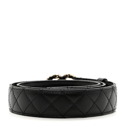 Chanel Calfskin Quilted CC Chain Belt 85 34 Black 2 of 7