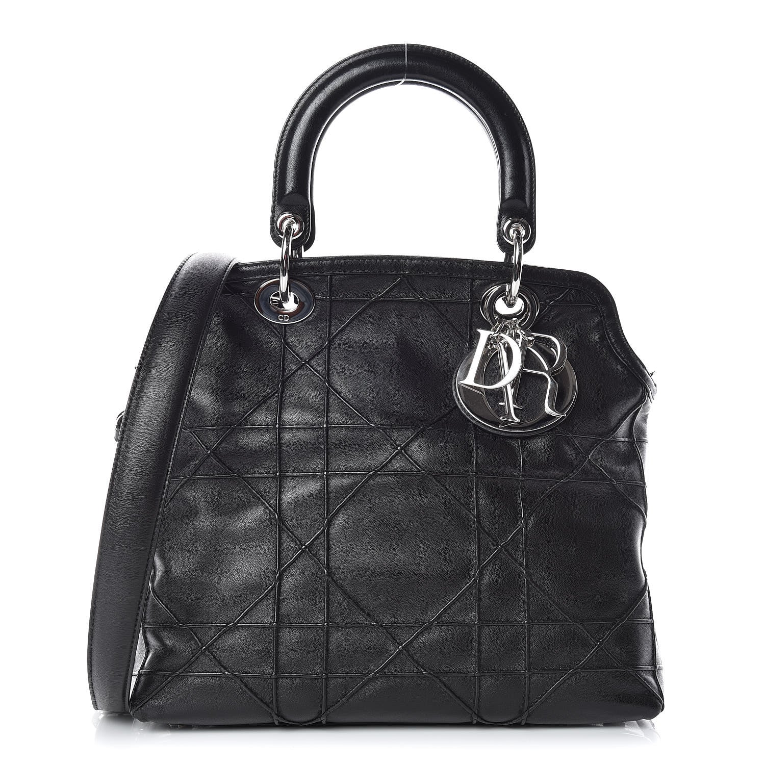 Christian Dior Lambskin Cannage Medium Granville Tote Black 1 of 20