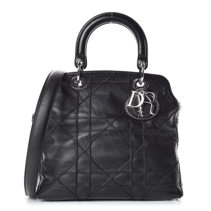 Christian Dior Lambskin Cannage Medium Granville Tote Black 1 of 20