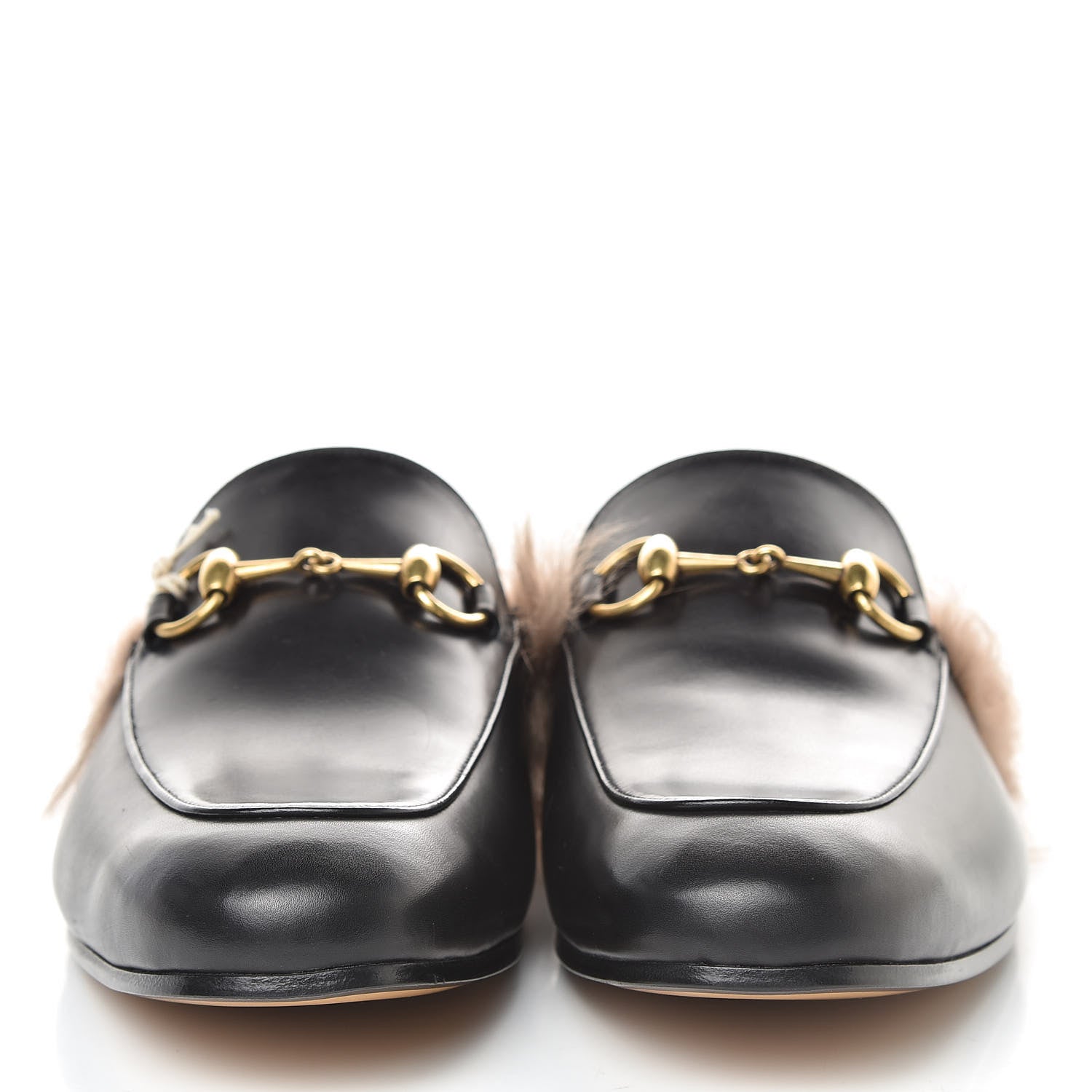 Gucci Calfskin Fur Mens Princetown Slippers 6 Black 2 of 8