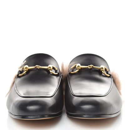 Gucci Calfskin Fur Mens Princetown Slippers 6 Black 2 of 8