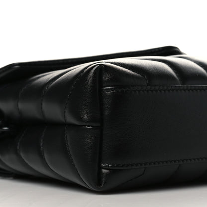 Saint Laurent Calfskin Y Quilted Monogram Toy Loulou Crossbody Bag Black 8 of 9