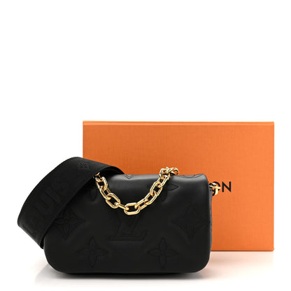 Louis Vuitton Calfskin Bubblegram Wallet On Strap Black 10 of 10