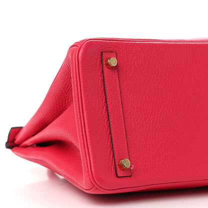 Hermes Taurillon Clemence Birkin 30 Rose Extreme 8 of 13
