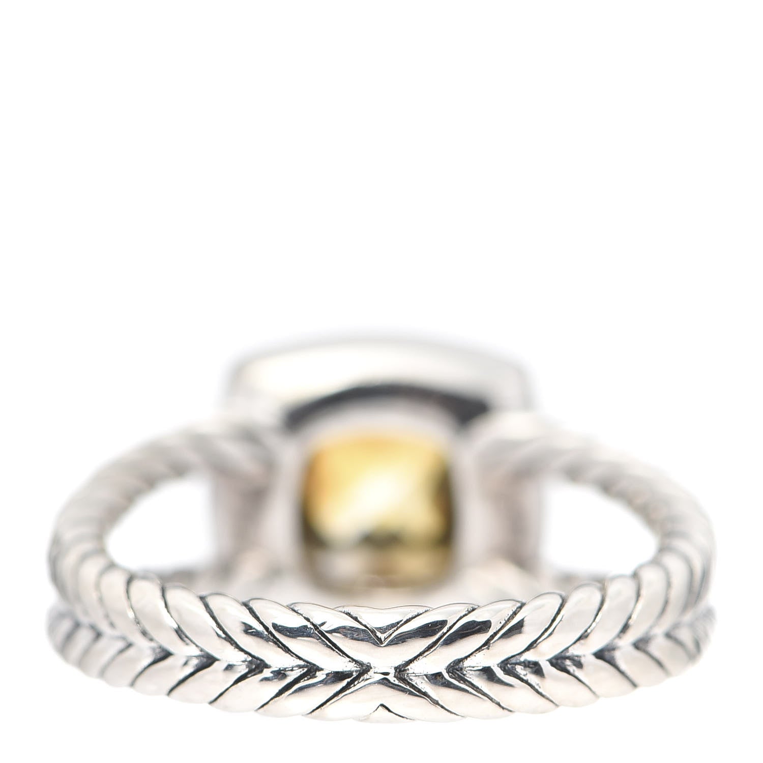 David Yurman Sterling Silver Diamond Citrine 7mm Petite Albion Ring 54 7 4 of 5