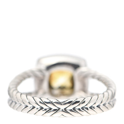 David Yurman Sterling Silver Diamond Citrine 7mm Petite Albion Ring 54 7 4 of 5