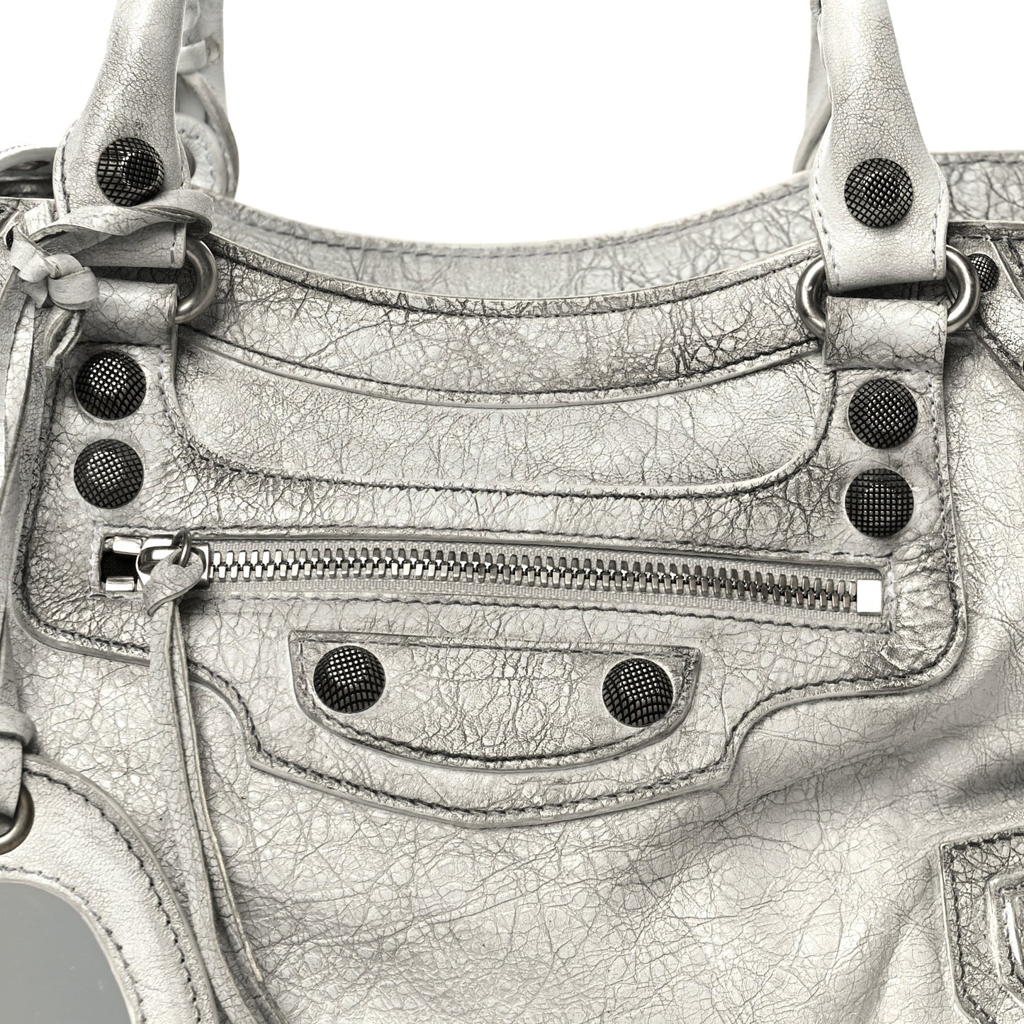 Agneau Arena Dirty Effect Arena Small Neo Cagole City Handbag Optic White
