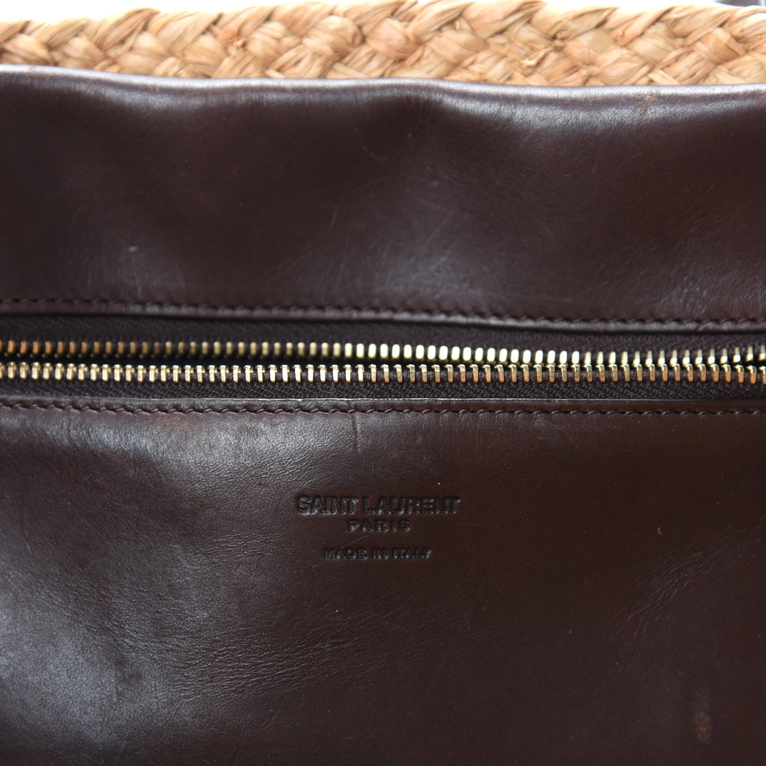 Saint Laurent Raffia Calfskin Medium Panier Tote 9 of 10
