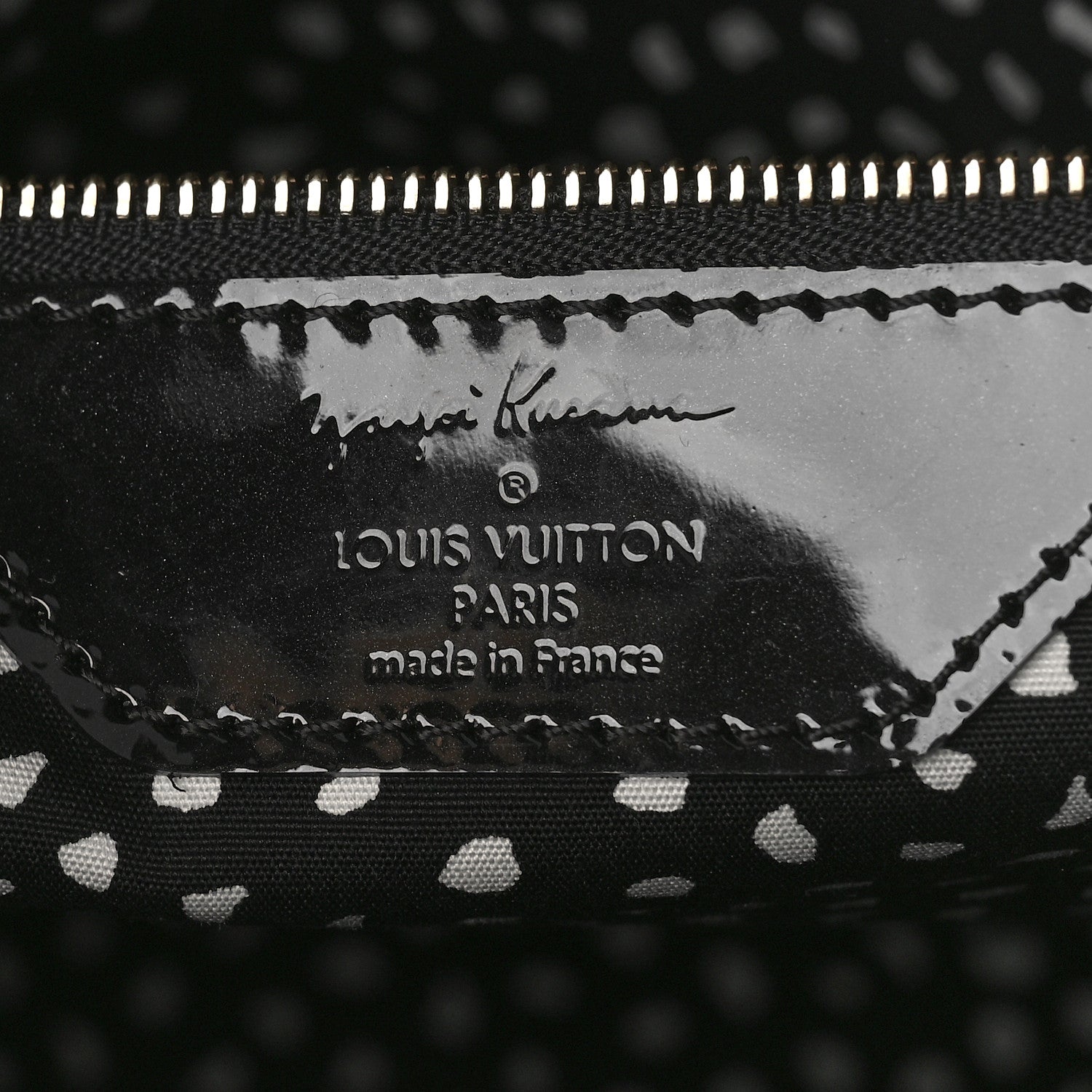 Louis Vuitton Vernis Kusama Infinity Dots Lockit MM Black 6 of 9