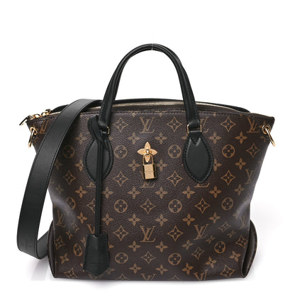 Louis Vuitton Monogram Flower Zipped Tote MM Black 1 of 10