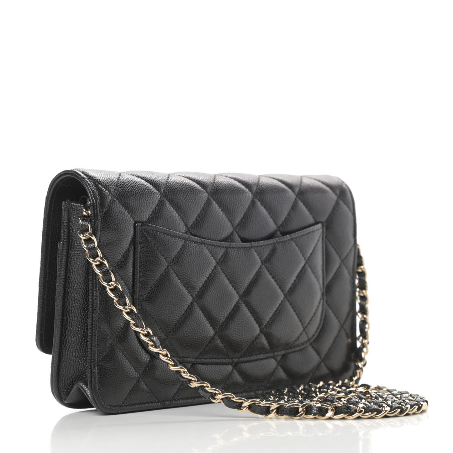 Caviar Quilted Coco Candy Wallet On Chain WOC Black