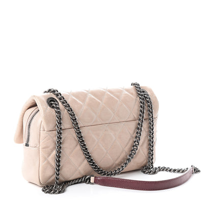 Chanel Glazed Calfskin Quilted Medium Duo Flap Beige 2 of 9
