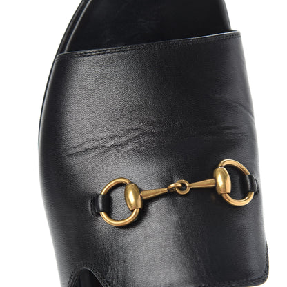 Gucci Malaga Kid Horsebit Slide Sandals 37.5 Black 10 of 11