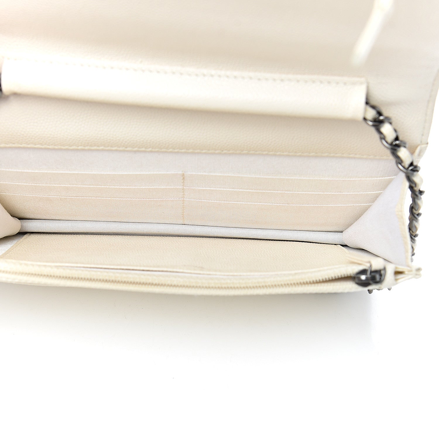 Chanel Caviar Quilted Boy Wallet On Chain WOC White 5 of 14