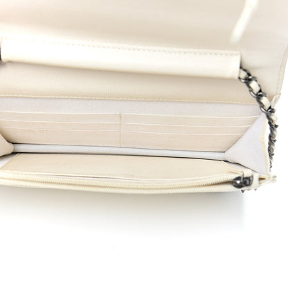 Chanel Caviar Quilted Boy Wallet On Chain WOC White 5 of 14