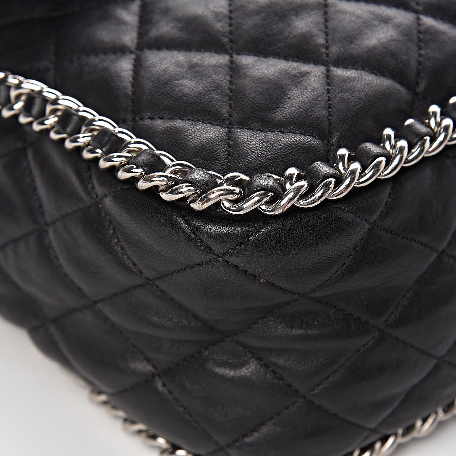 Chanel Washed Lambskin Quilted Maxi Chain Around Flap Black 17 of 20