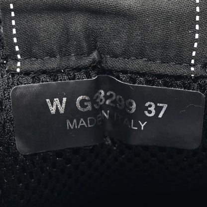 Chanel Mesh Suede Calfskin Grained Calfskin Womens CC Sneakers 37 White Black 8 of 11