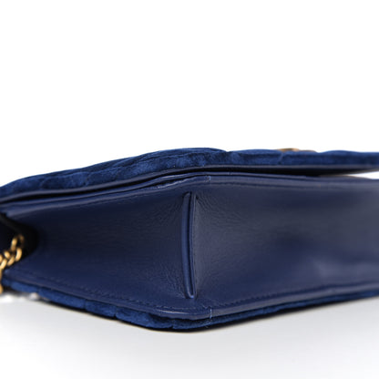Gucci Velvet Matelasse GG Marmont Mini Bag Cobalt Blue 6 of 9