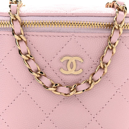 Chanel Caviar Quilted Mini Vanity Case With Chain Light Pink 8 of 10