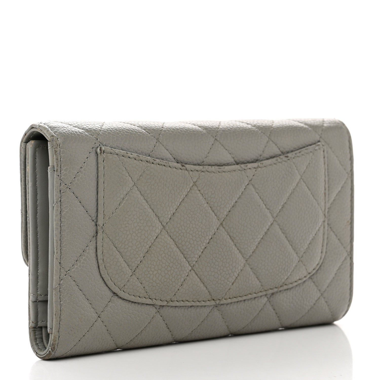 Chanel Caviar Quilted Large Flap Wallet Grey 3 of 10
