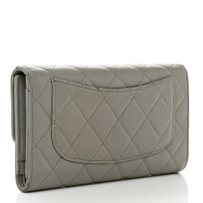 Chanel Caviar Quilted Large Flap Wallet Grey 3 of 10