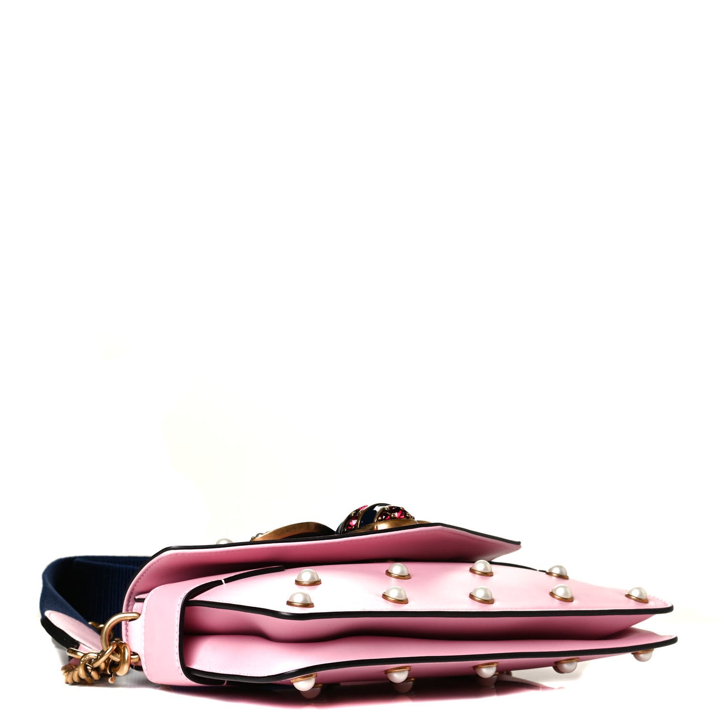 Nappa Pearl Studded Mini Queen Margaret Broadway Shoulder Bag Sugar Pink
