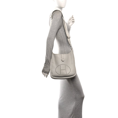 Hermes Taurillon Clemence Evelyne III PM Gris Perle 2 of 10