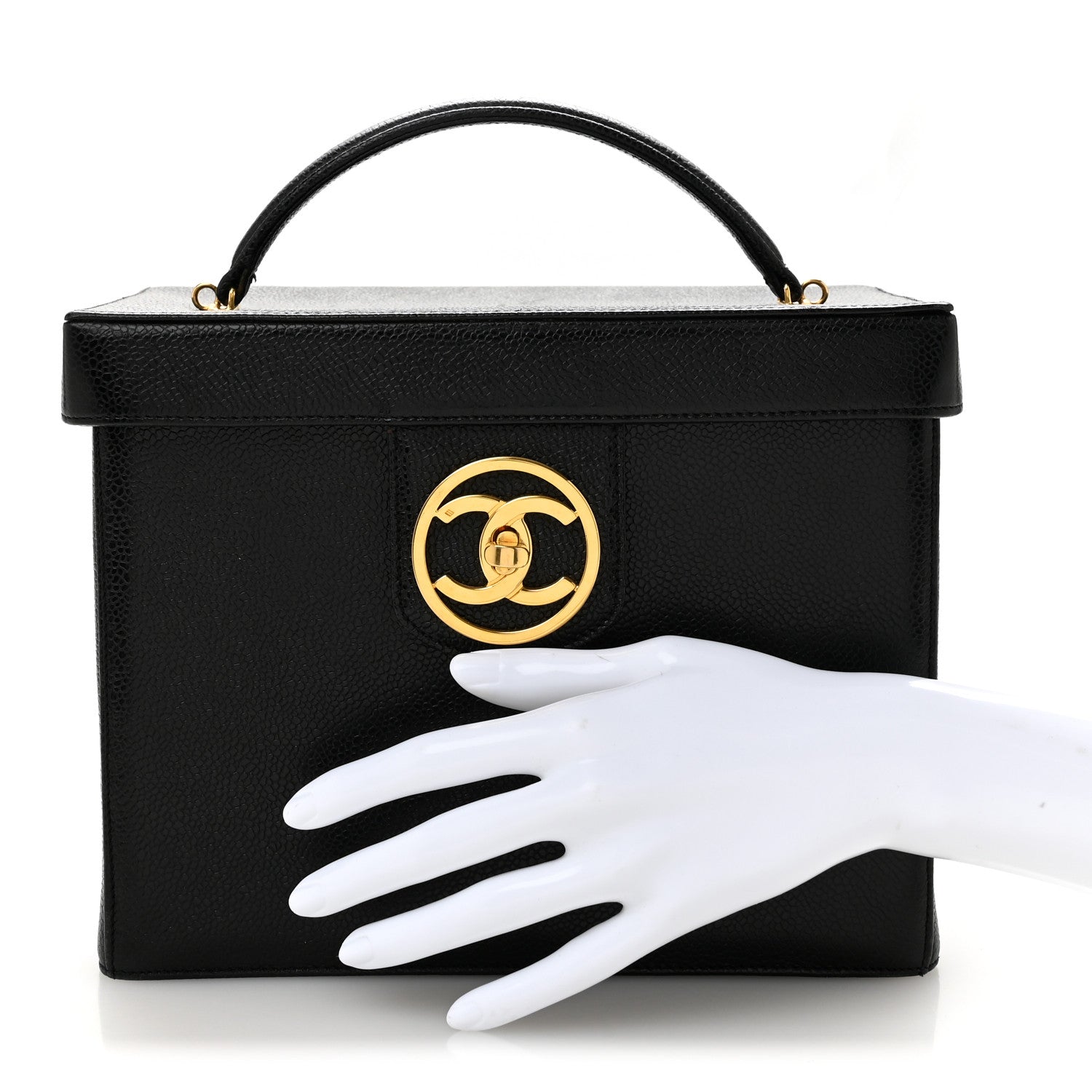 Chanel Caviar Vanity Train Case Black 2 of 16