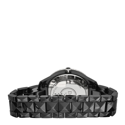 Christian Dior Stainless Steel Ceramic Diamond 34mm Dior VIII Quartz Watch Black 3 of 5
