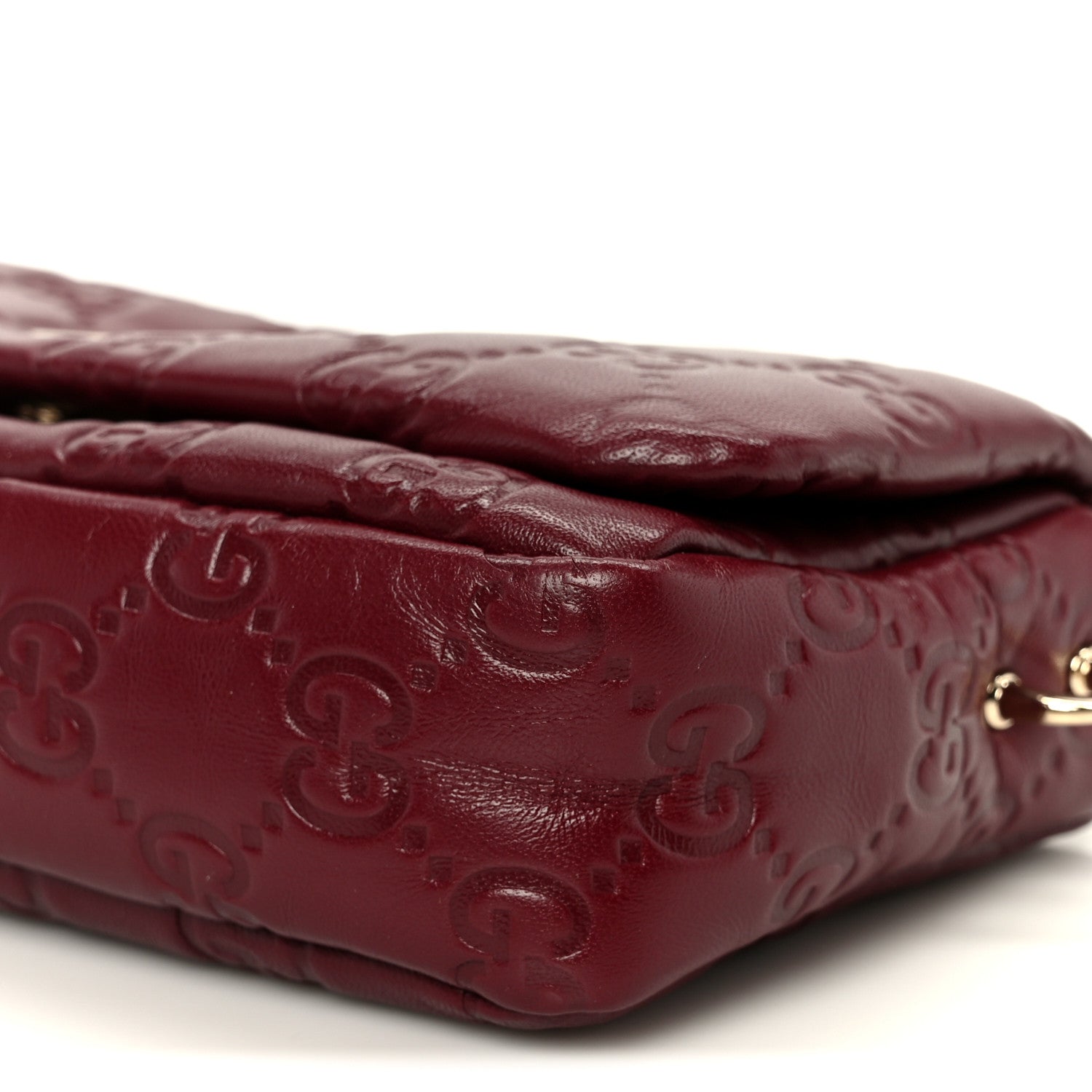 Gucci Lambskin Embossed Mini GG Milano Top Handle Shoulder Bag Rosso Ancora 11 of 11